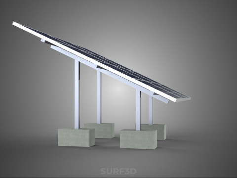 STAND SUPPORT STRUCTURE FRAME ARRAY SOLAR PANEL SUN PHOTOVOLTAIC 3D Modell