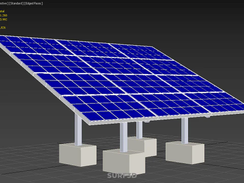 STAND SUPPORT STRUCTURE FRAME ARRAY SOLAR PANEL SUN PHOTOVOLTAIC 3D Model