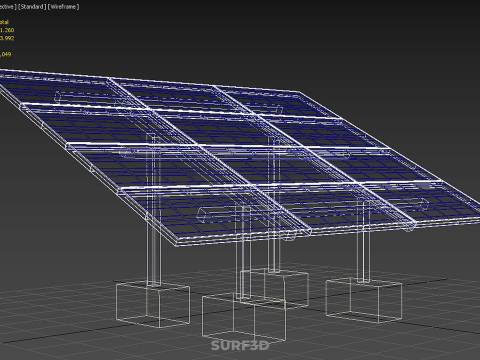 STAND SUPPORT STRUCTURE FRAME ARRAY SOLAR PANEL SUN PHOTOVOLTAIC 3D Modell