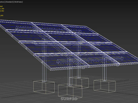 STAND SUPPORT STRUCTURE FRAME ARRAY SOLAR PANEL SUN PHOTOVOLTAIC 3D Model