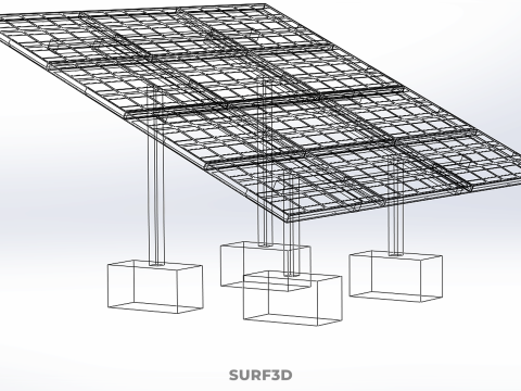 STAND SUPPORT STRUCTURE FRAME ARRAY SOLAR PANEL SUN PHOTOVOLTAIC 3D Modell