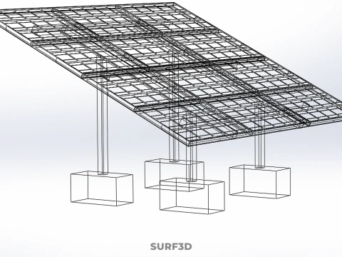 STAND SUPPORT STRUCTURE FRAME ARRAY SOLAR PANEL SUN PHOTOVOLTAIC 3D Model