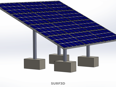 STAND SUPPORT STRUCTURE FRAME ARRAY SOLAR PANEL SUN PHOTOVOLTAIC 3D Modell