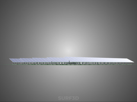 SOLAR PANEL POWER STATION PLANT GENERATION ARRAY ROW FIELD FARM 3D Model