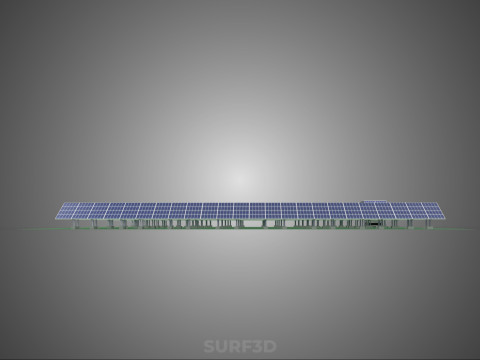 SOLAR PANEL POWER STATION PLANT GENERATION ARRAY ROW FIELD FARM 3D Model