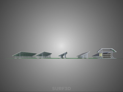 SOLAR PANEL POWER STATION PLANT GENERATION ARRAY ROW FIELD FARM 3D Model