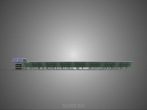 SOLAR PANEL POWER STATION PLANT GENERATION ARRAY ROW FIELD FARM 3D Model