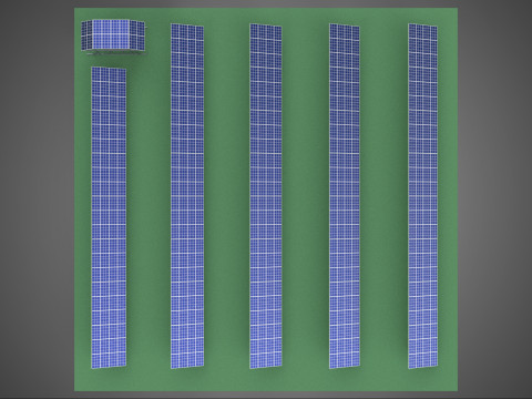 SOLAR PANEL POWER STATION PLANT GENERATION ARRAY ROW FIELD FARM 3D Model