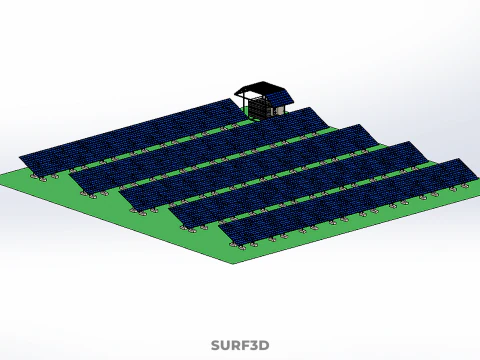 SOLAR PANEL POWER STATION PLANT GENERATION ARRAY ROW FIELD FARM 3D Model