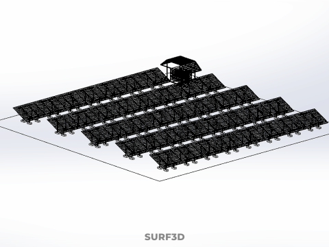 SOLAR PANEL POWER STATION PLANT GENERATION ARRAY ROW FIELD FARM 3D Model