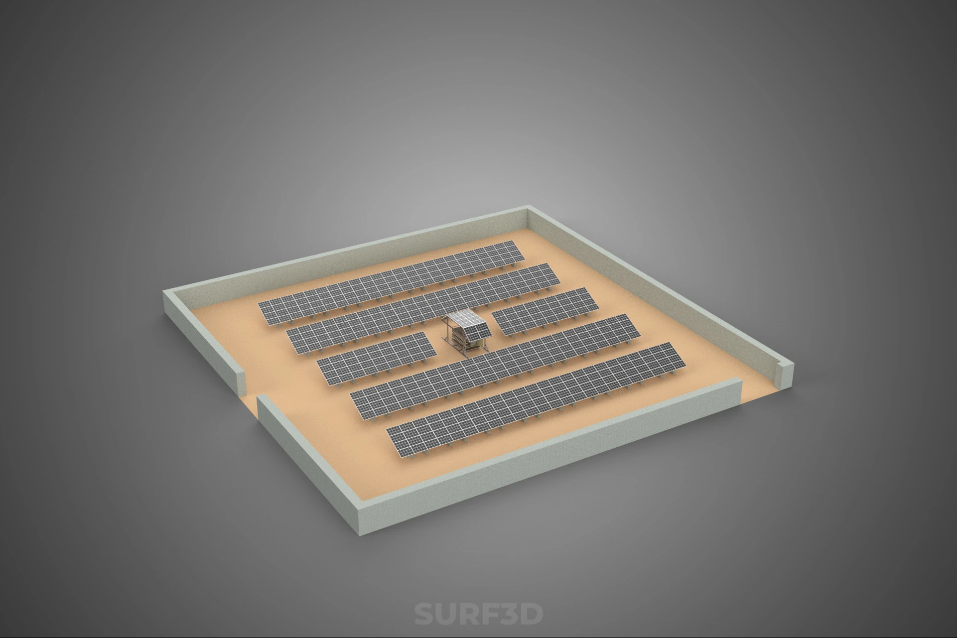 SOLAR PANEL POWER LAYOUT SITE INFRASTRUCTURE ENERGY PHOTOVOLTAIC 3D Model .c4d .max .obj .3ds .fbx .stl .blend 