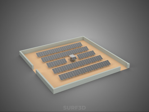 SOLAR PANEL POWER LAYOUT SITE INFRASTRUCTURE ENERGY PHOTOVOLTAIC 3D Model