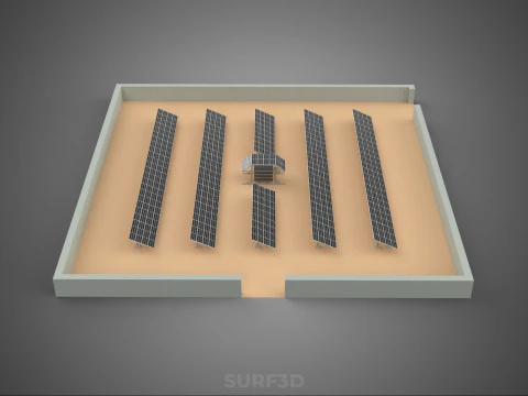 SOLAR PANEL POWER LAYOUT SITE INFRASTRUCTURE ENERGY PHOTOVOLTAIC 3D Model
