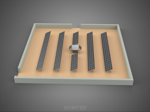 SOLAR PANEL POWER LAYOUT SITE INFRASTRUCTURE ENERGY PHOTOVOLTAIC Modèle 3D