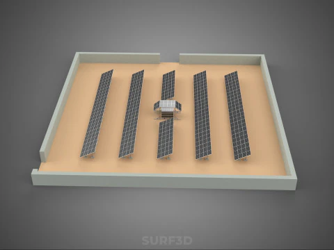 SOLAR PANEL POWER LAYOUT SITE INFRASTRUCTURE ENERGY PHOTOVOLTAIC 3D Model