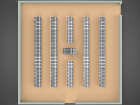 SOLAR PANEL POWER LAYOUT SITE INFRASTRUCTURE ENERGY PHOTOVOLTAIC Modèle 3D