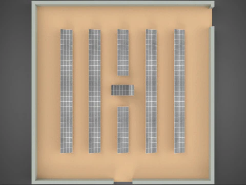 SOLAR PANEL POWER LAYOUT SITE INFRASTRUCTURE ENERGY PHOTOVOLTAIC 3D Model