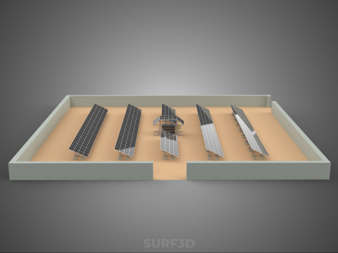 SOLAR PANEL POWER LAYOUT SITE INFRASTRUCTURE ENERGY PHOTOVOLTAIC Modèle 3D