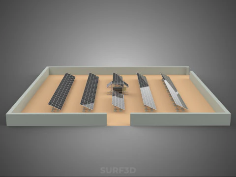 SOLAR PANEL POWER LAYOUT SITE INFRASTRUCTURE ENERGY PHOTOVOLTAIC 3D Model