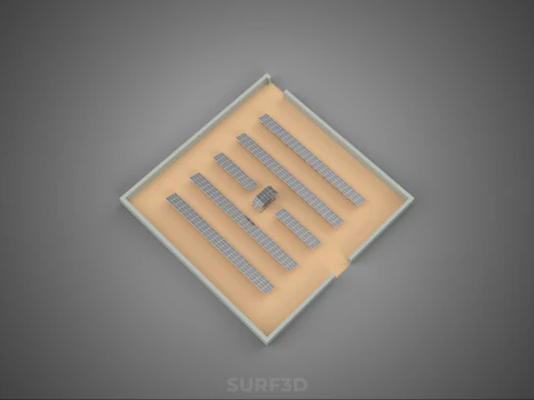 SOLAR PANEL POWER LAYOUT SITE INFRASTRUCTURE ENERGY PHOTOVOLTAIC 3D Model