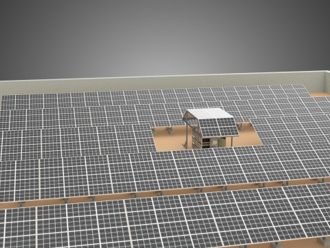SOLAR PANEL POWER LAYOUT SITE INFRASTRUCTURE ENERGY PHOTOVOLTAIC Modèle 3D