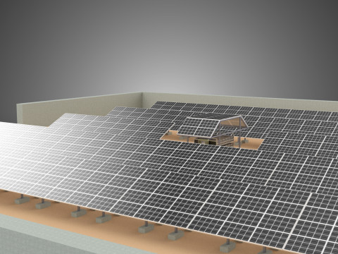 SOLAR PANEL POWER LAYOUT SITE INFRASTRUCTURE ENERGY PHOTOVOLTAIC Modèle 3D
