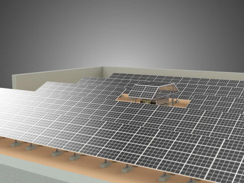 SOLAR PANEL POWER LAYOUT SITE INFRASTRUCTURE ENERGY PHOTOVOLTAIC 3D Model