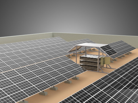 SOLAR PANEL POWER LAYOUT SITE INFRASTRUCTURE ENERGY PHOTOVOLTAIC Modèle 3D