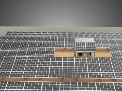 SOLAR PANEL POWER LAYOUT SITE INFRASTRUCTURE ENERGY PHOTOVOLTAIC 3D Model
