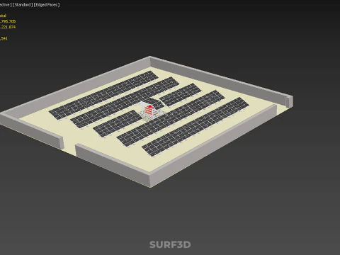 SOLAR PANEL POWER LAYOUT SITE INFRASTRUCTURE ENERGY PHOTOVOLTAIC 3D Model