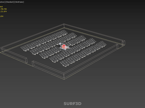 SOLAR PANEL POWER LAYOUT SITE INFRASTRUCTURE ENERGY PHOTOVOLTAIC Modèle 3D