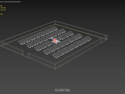 SOLAR PANEL POWER LAYOUT SITE INFRASTRUCTURE ENERGY PHOTOVOLTAIC 3D Model
