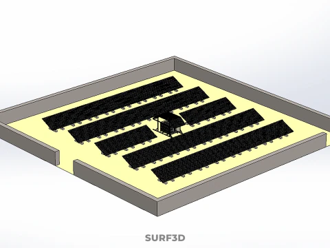 SOLAR PANEL POWER LAYOUT SITE INFRASTRUCTURE ENERGY PHOTOVOLTAIC 3D Model