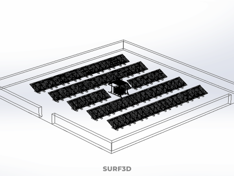 SOLAR PANEL POWER LAYOUT SITE INFRASTRUCTURE ENERGY PHOTOVOLTAIC Modèle 3D