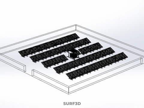 SOLAR PANEL POWER LAYOUT SITE INFRASTRUCTURE ENERGY PHOTOVOLTAIC 3D Model