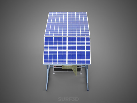 ENERGY POWER STATION SOLAR PANEL PV ARRAY RACK BATTERY BANK PACK 3D Model