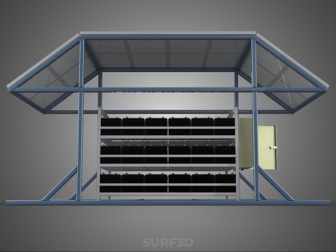 ENERGY POWER STATION SOLAR PANEL PV ARRAY RACK BATTERY BANK PACK 3D Model