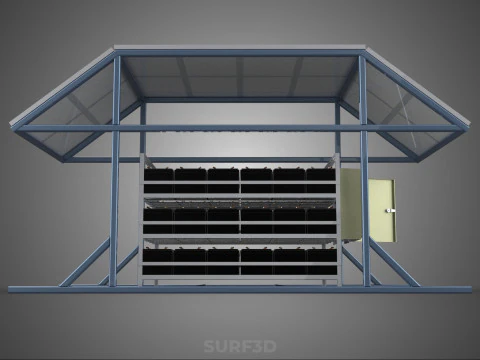 ENERGY POWER STATION SOLAR PANEL PV ARRAY RACK BATTERY BANK PACK 3D Model