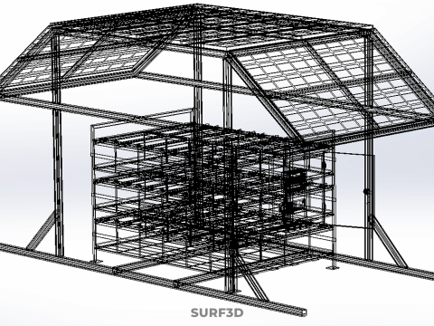 ENERGY POWER STATION SOLAR PANEL PV ARRAY RACK BATTERY BANK PACK 3D Model
