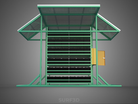GENSET OFF GRID SOLAR PANEL POWER SYSTEM GENERATOR SET BATTERY 3D Model