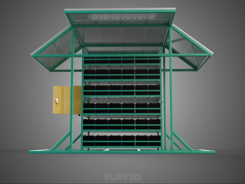 GENSET OFF GRID SOLAR PANEL POWER SYSTEM GENERATOR SET BATTERY 3D Model