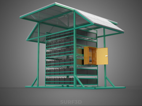 GENSET OFF GRID SOLAR PANEL POWER SYSTEM GENERATOR SET BATTERY 3D Model