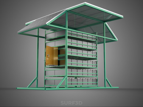 GENSET OFF GRID SOLAR PANEL POWER SYSTEM GENERATOR SET BATTERY 3D Model