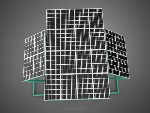 GENSET OFF GRID SOLAR PANEL POWER SYSTEM GENERATOR SET BATTERY 3D Model