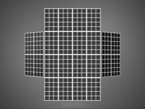GENSET OFF GRID SOLAR PANEL POWER SYSTEM GENERATOR SET BATTERY 3D Model