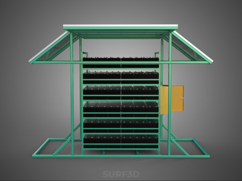 GENSET OFF GRID SOLAR PANEL POWER SYSTEM GENERATOR SET BATTERY 3D Model