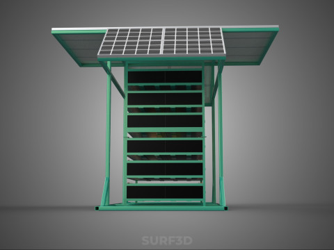 GENSET OFF GRID SOLAR PANEL POWER SYSTEM GENERATOR SET BATTERY 3D Model