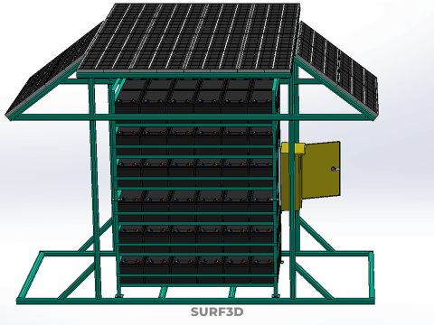 GENSET OFF GRID SOLAR PANEL POWER SYSTEM GENERATOR SET BATTERY 3D Model