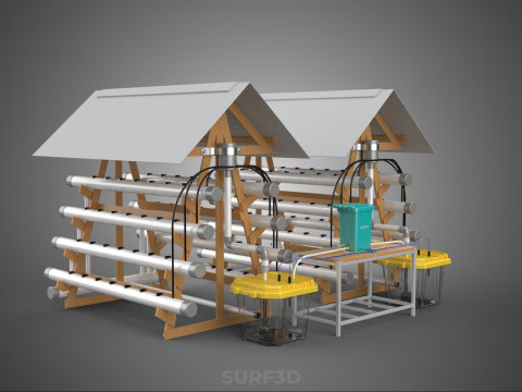 SMART IOT AUTO CONTROL NUTRIENT HYDROPONIC PLANT FARM MONITORING 3D मॉडल