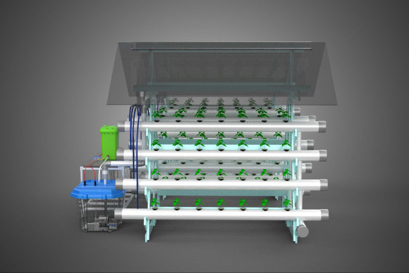 AUTO CONTROL MONITORING NUTRIENT DELIVERY HYDROPONIC PLANT FARM 3D 模型 .c4d .max .obj .3ds .fbx .stl .blend 